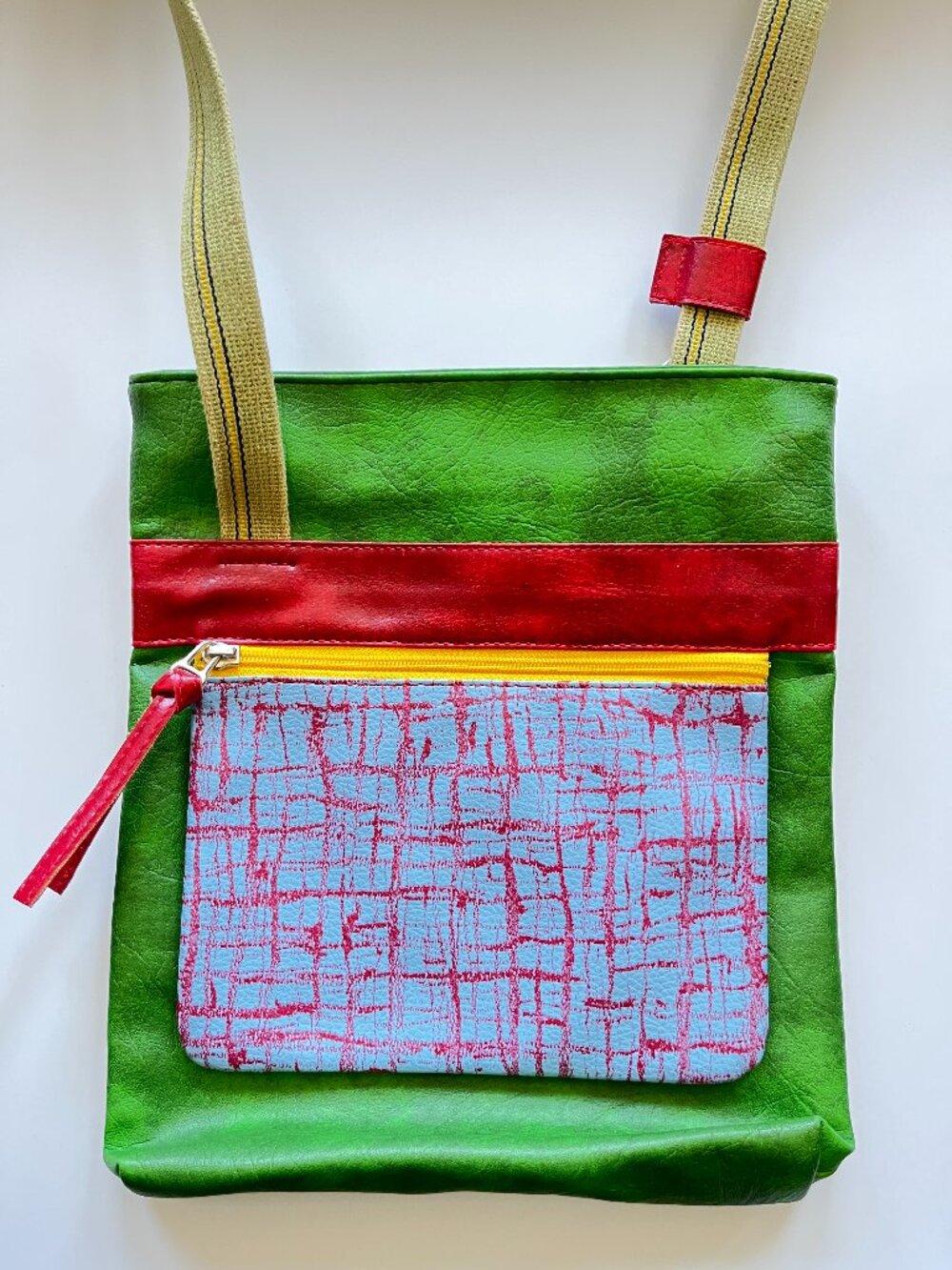 Retro Patchwork Leather Crossbody Bag